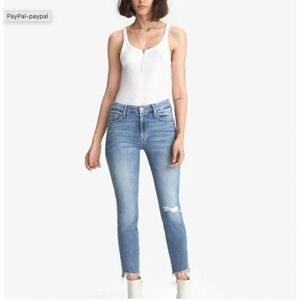 MOTHER The Looker Ankle‎ Step Fray Jeans Women's Size 24 Exposed Secret Sister